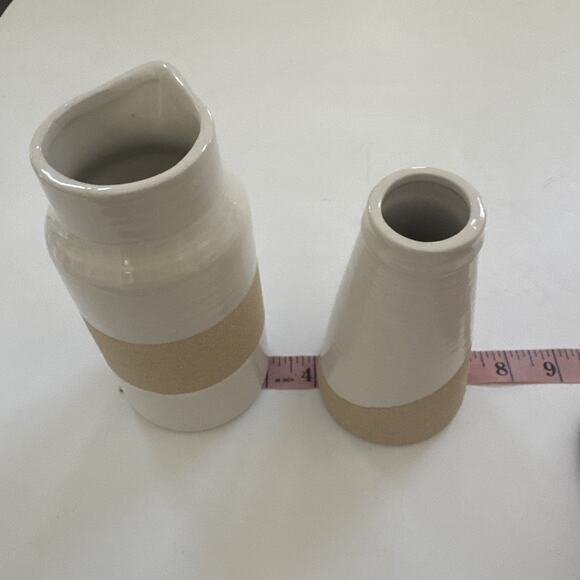 Mud Pie Mini Bud Vases Set of 2 Bloom and Home Grown Farmhouse Country - Picture 8 of 9